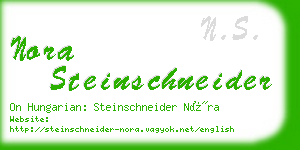 nora steinschneider business card